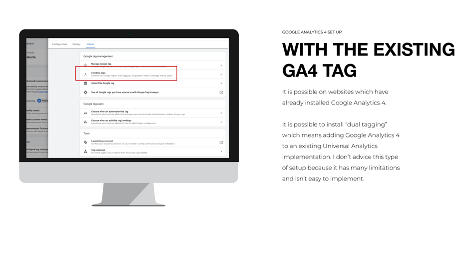 Set up a Google Analytics 4 (GA4) property using existing gtag.js