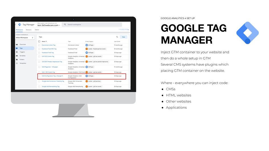 GA4 set up using Google Tag Manager.